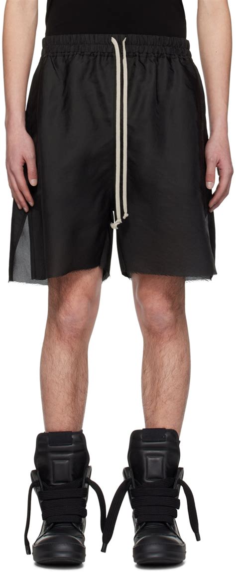 Rick Owens: Black Porterville Long Boxers Shorts .